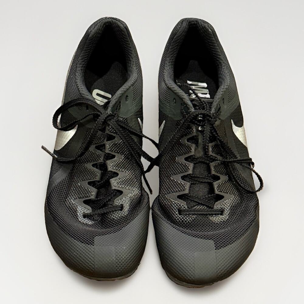Nike Mens Black Zoom Rival Sprint Track Spikes Racing Shoes Size 9.5